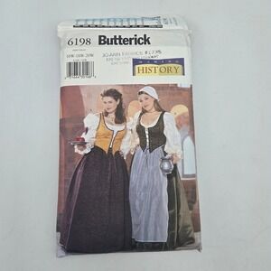 Butterick 6198 Sewing Pattern Women 16W-20W Historical Costume Wench Uncut